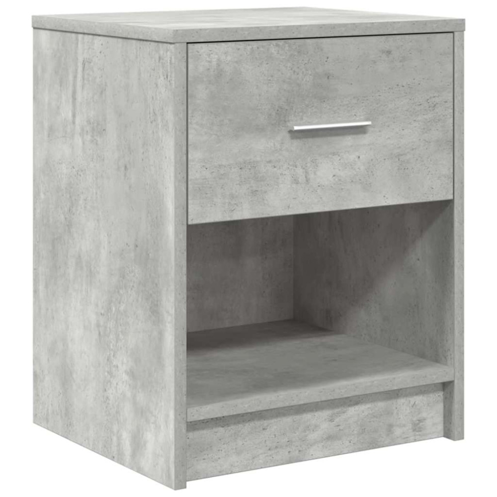 Produktbild för Sängbord 2 st med låda betonggrå 40x34x50 cm