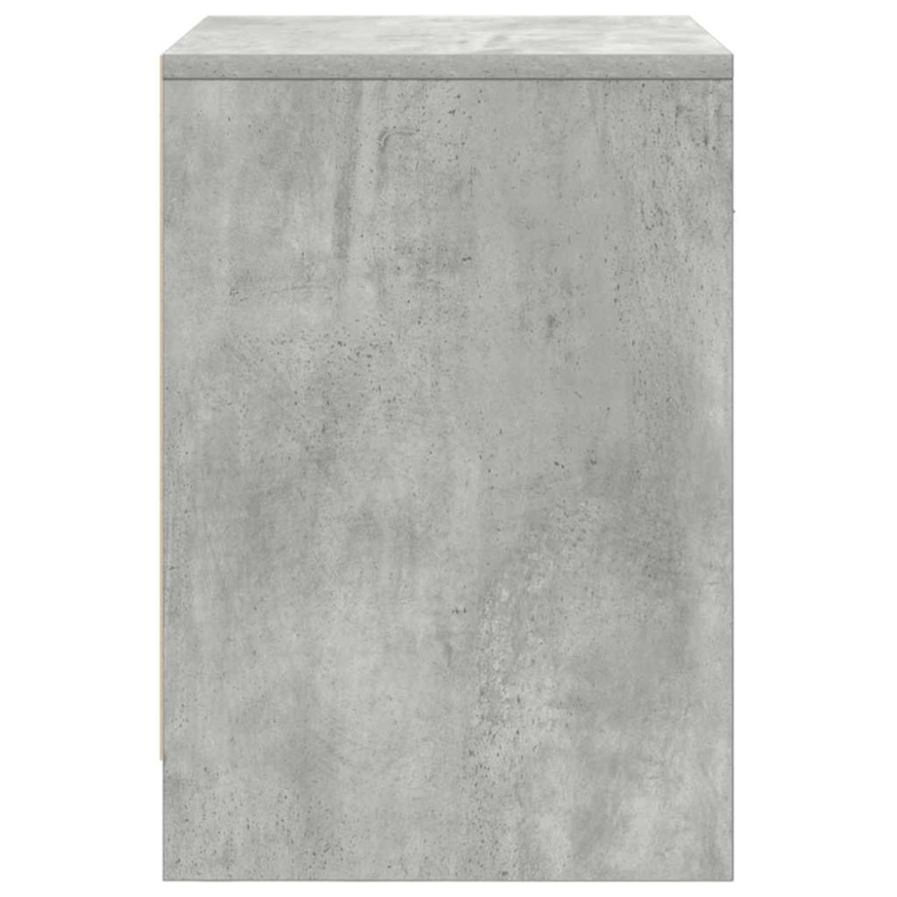 Produktbild för Sängbord 2 st med låda betonggrå 40x34x50 cm