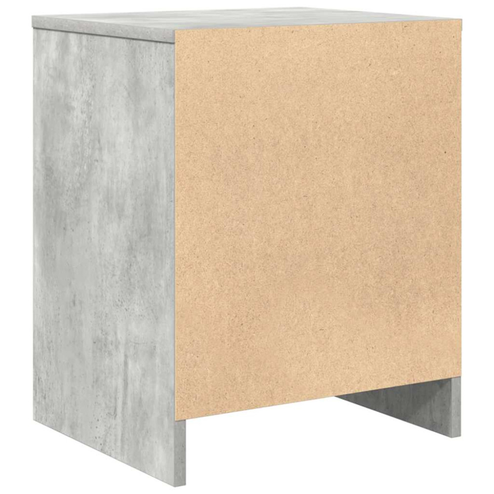 Produktbild för Sängbord 2 st med låda betonggrå 40x34x50 cm