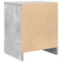 Produktbild för Sängbord 2 st med låda betonggrå 40x34x50 cm