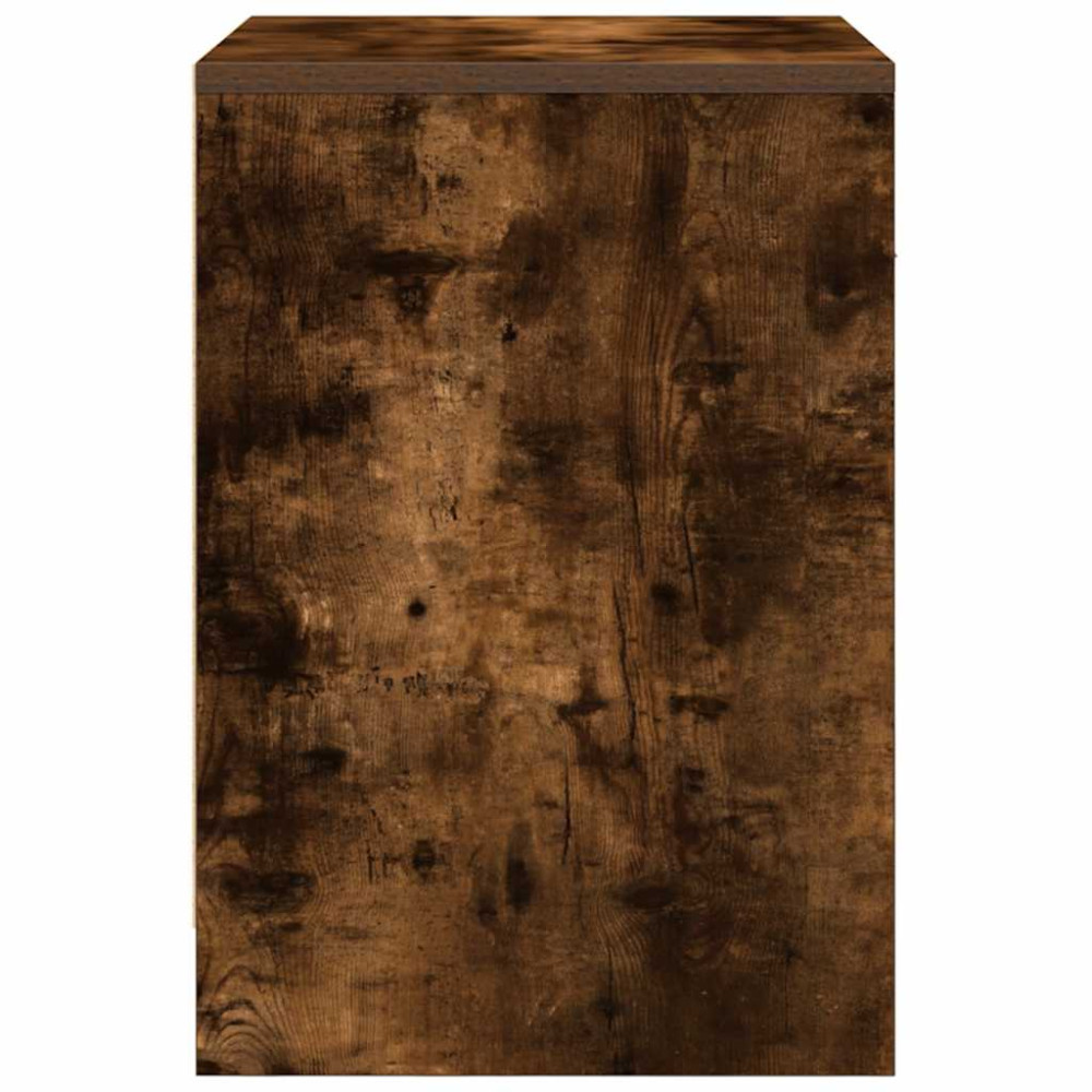 Produktbild för Sängbord med låda rökfärgad ek 40x34x50 cm