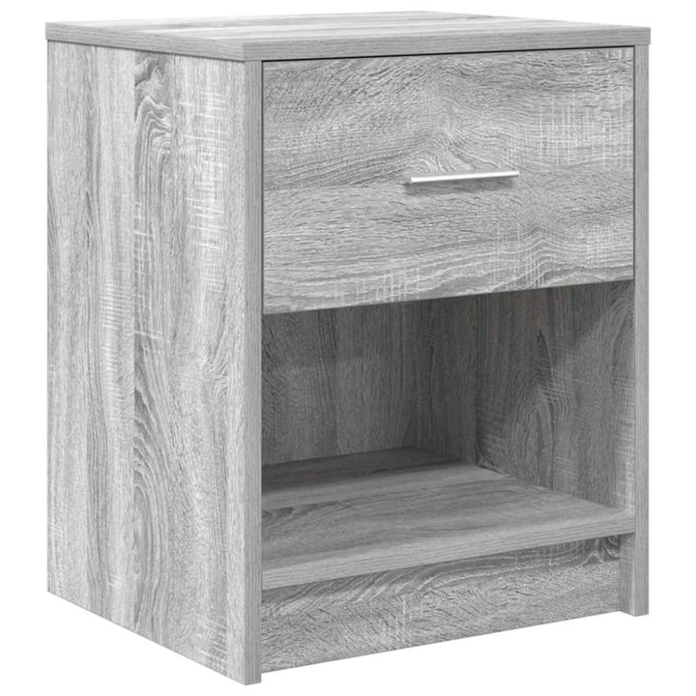 Produktbild för Sängbord 2 st med låda grå sonoma 40x34x50 cm