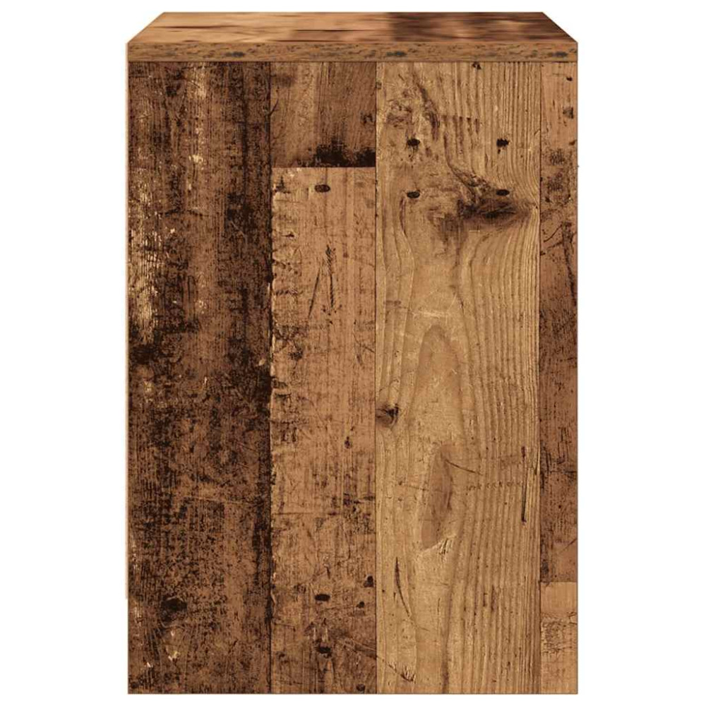 Produktbild för Sängbord 2 st med låda åldrat trä 40x34x50 cm