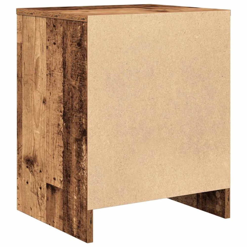Produktbild för Sängbord 2 st med låda åldrat trä 40x34x50 cm