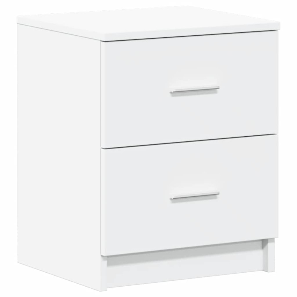Produktbild för Sängbord med 2 lådor vit 40x36x50 cm