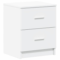 Produktbild för Sängbord med 2 lådor vit 40x36x50 cm