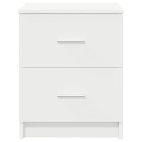 Produktbild för Sängbord med 2 lådor vit 40x36x50 cm