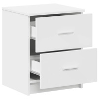 Produktbild för Sängbord med 2 lådor vit 40x36x50 cm