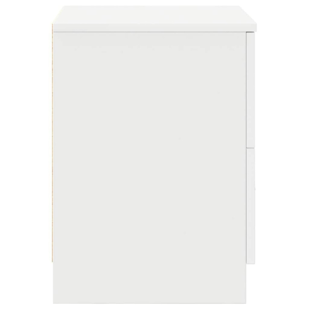 Produktbild för Sängbord med 2 lådor vit 40x36x50 cm