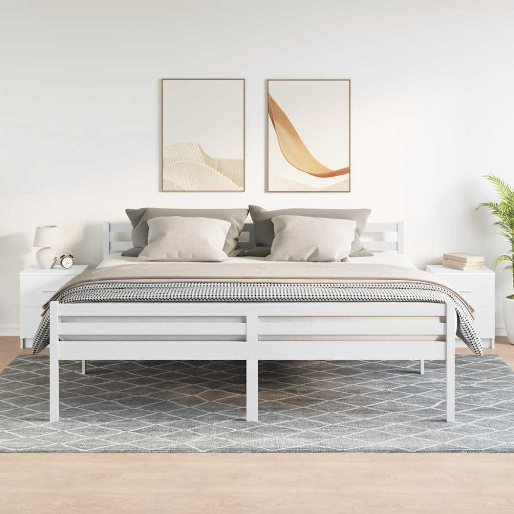 Produktbild för Sängbord 2 st med 2 lådor vit 40x36x50 cm