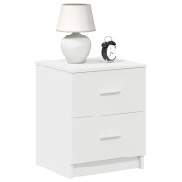 Produktbild för Sängbord 2 st med 2 lådor vit 40x36x50 cm