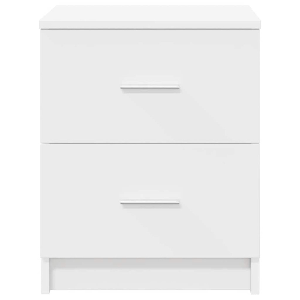 Produktbild för Sängbord 2 st med 2 lådor vit 40x36x50 cm