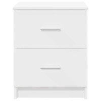 Produktbild för Sängbord 2 st med 2 lådor vit 40x36x50 cm