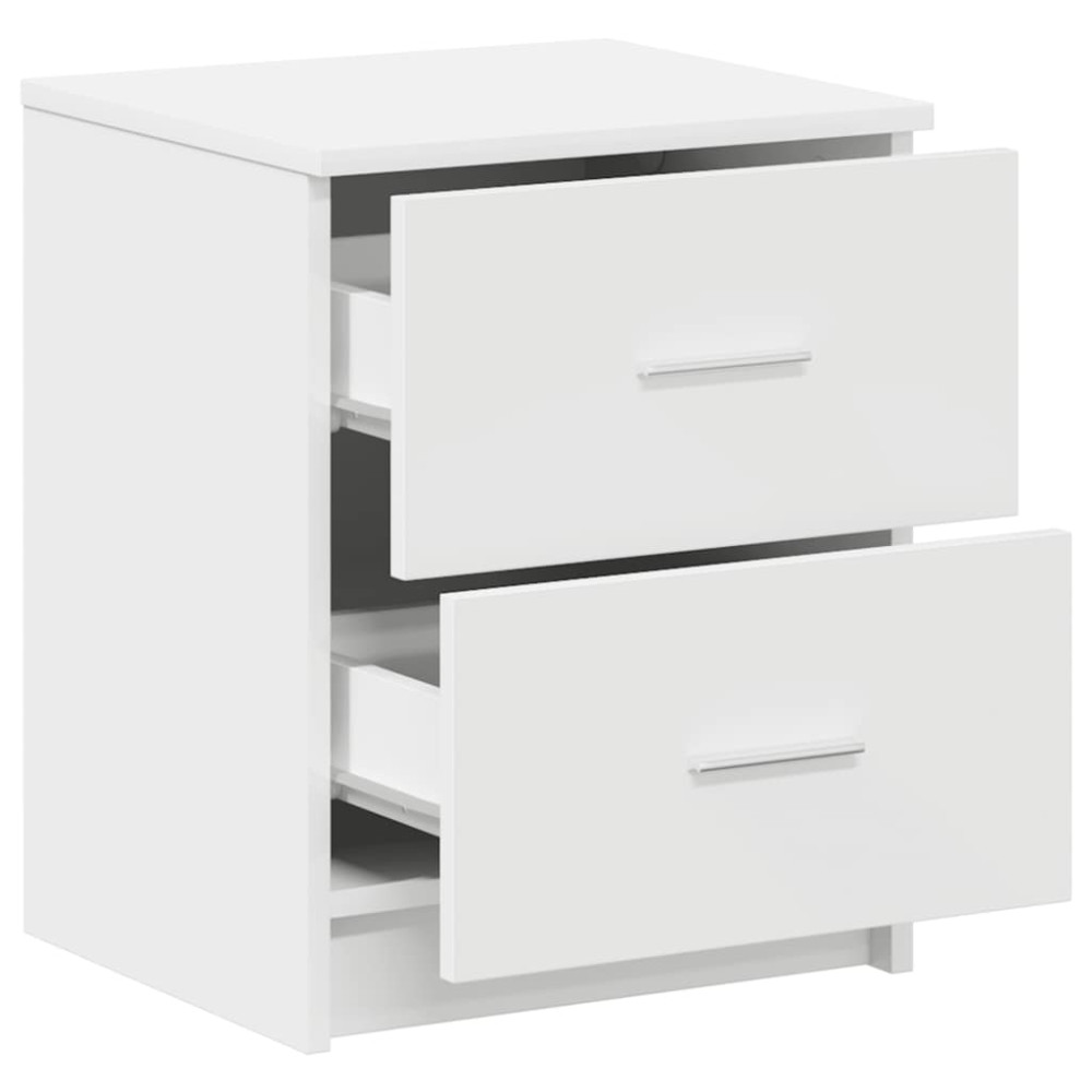 Produktbild för Sängbord 2 st med 2 lådor vit 40x36x50 cm
