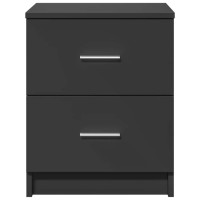 Produktbild för Sängbord 2 st med 2 lådor svart 40x36x50 cm