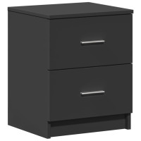 Produktbild för Sängbord 2 st med 2 lådor svart 40x36x50 cm