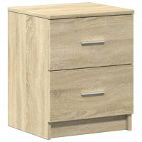 Produktbild för Sängbord med 2 lådor sonoma-ek 40x36x50 cm