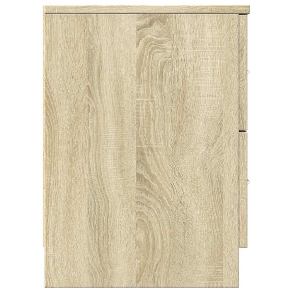 Produktbild för Sängbord med 2 lådor sonoma-ek 40x36x50 cm