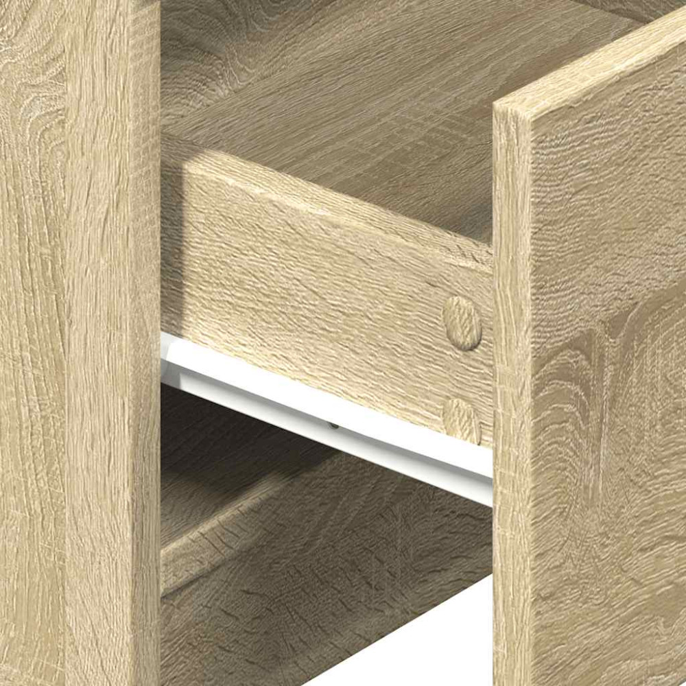 Produktbild för Sängbord med 2 lådor sonoma-ek 40x36x50 cm