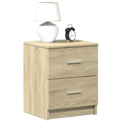vidaXL Sängbord 2 st med 2 lådor sonoma-ek 40x36x50 cm