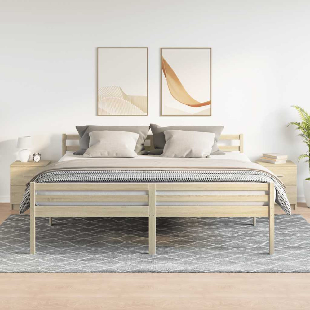 Produktbild för Sängbord 2 st med 2 lådor sonoma-ek 40x36x50 cm