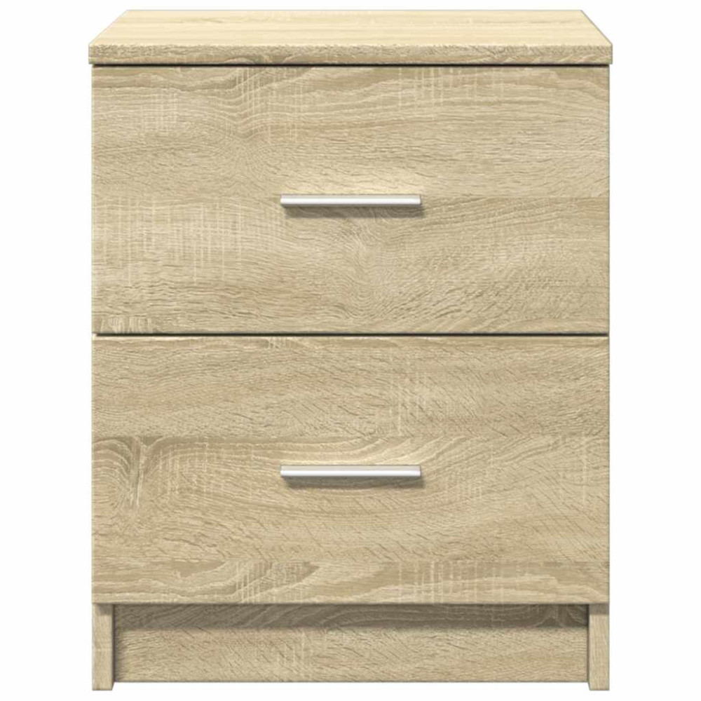 Produktbild för Sängbord 2 st med 2 lådor sonoma-ek 40x36x50 cm