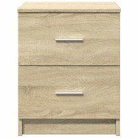 Produktbild för Sängbord 2 st med 2 lådor sonoma-ek 40x36x50 cm
