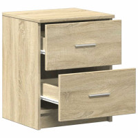 Produktbild för Sängbord 2 st med 2 lådor sonoma-ek 40x36x50 cm
