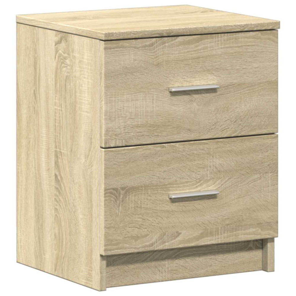 Produktbild för Sängbord 2 st med 2 lådor sonoma-ek 40x36x50 cm
