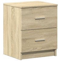 Produktbild för Sängbord 2 st med 2 lådor sonoma-ek 40x36x50 cm