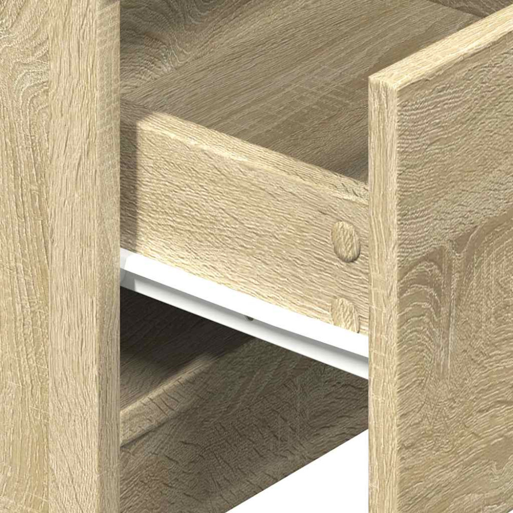 Produktbild för Sängbord 2 st med 2 lådor sonoma-ek 40x36x50 cm