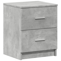 Produktbild för Sängbord med 2 lådor betonggrå 40x36x50 cm