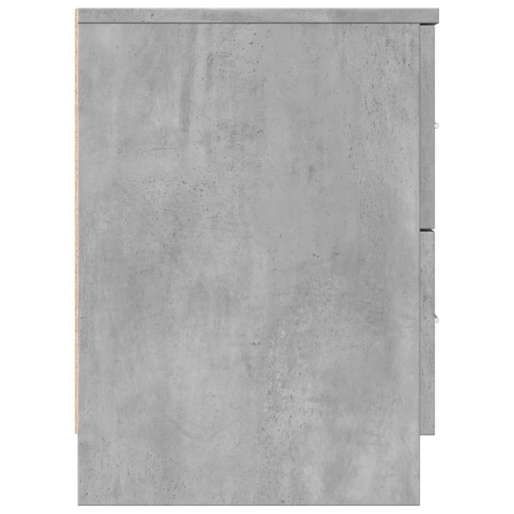 Produktbild för Sängbord med 2 lådor betonggrå 40x36x50 cm