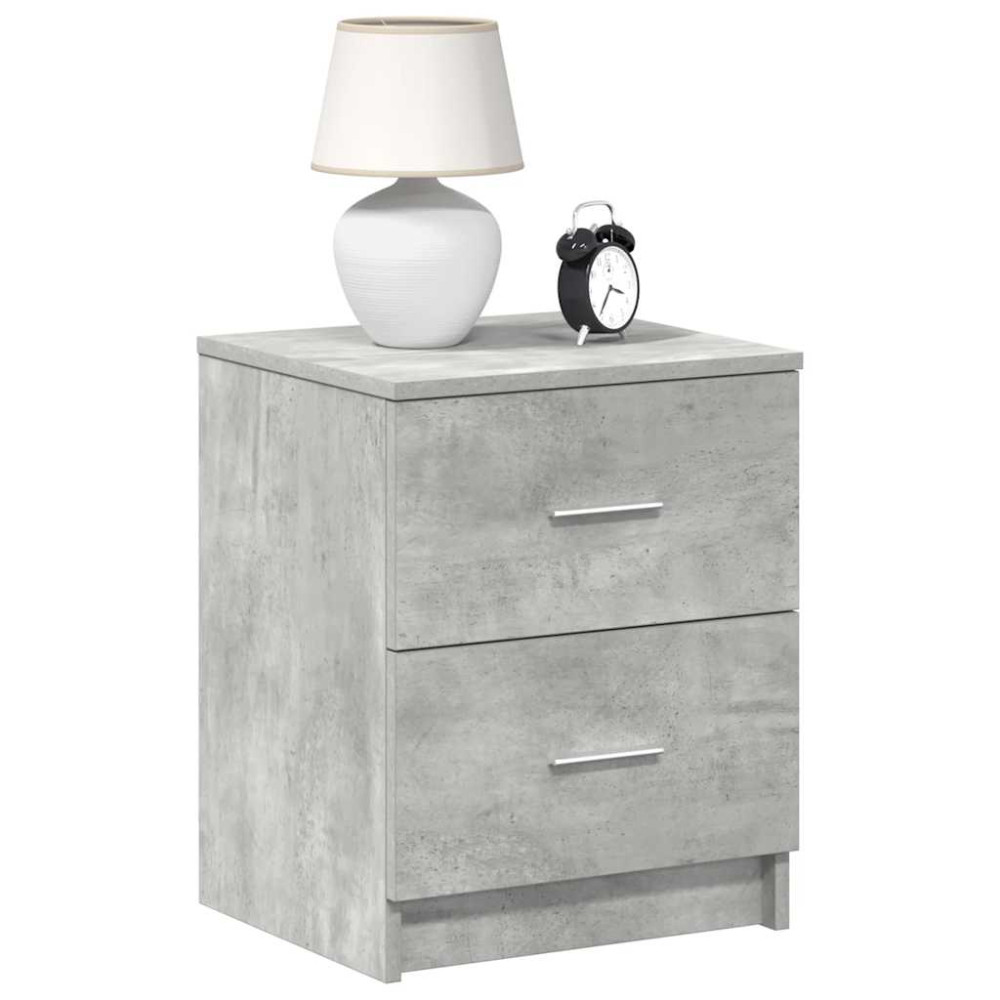 Produktbild för Sängbord 2 st med 2 lådor betonggrå 40x36x50 cm