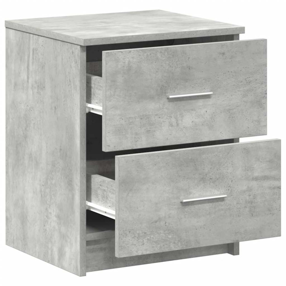 Produktbild för Sängbord 2 st med 2 lådor betonggrå 40x36x50 cm