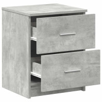 Produktbild för Sängbord 2 st med 2 lådor betonggrå 40x36x50 cm