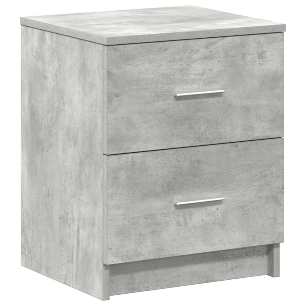 Produktbild för Sängbord 2 st med 2 lådor betonggrå 40x36x50 cm
