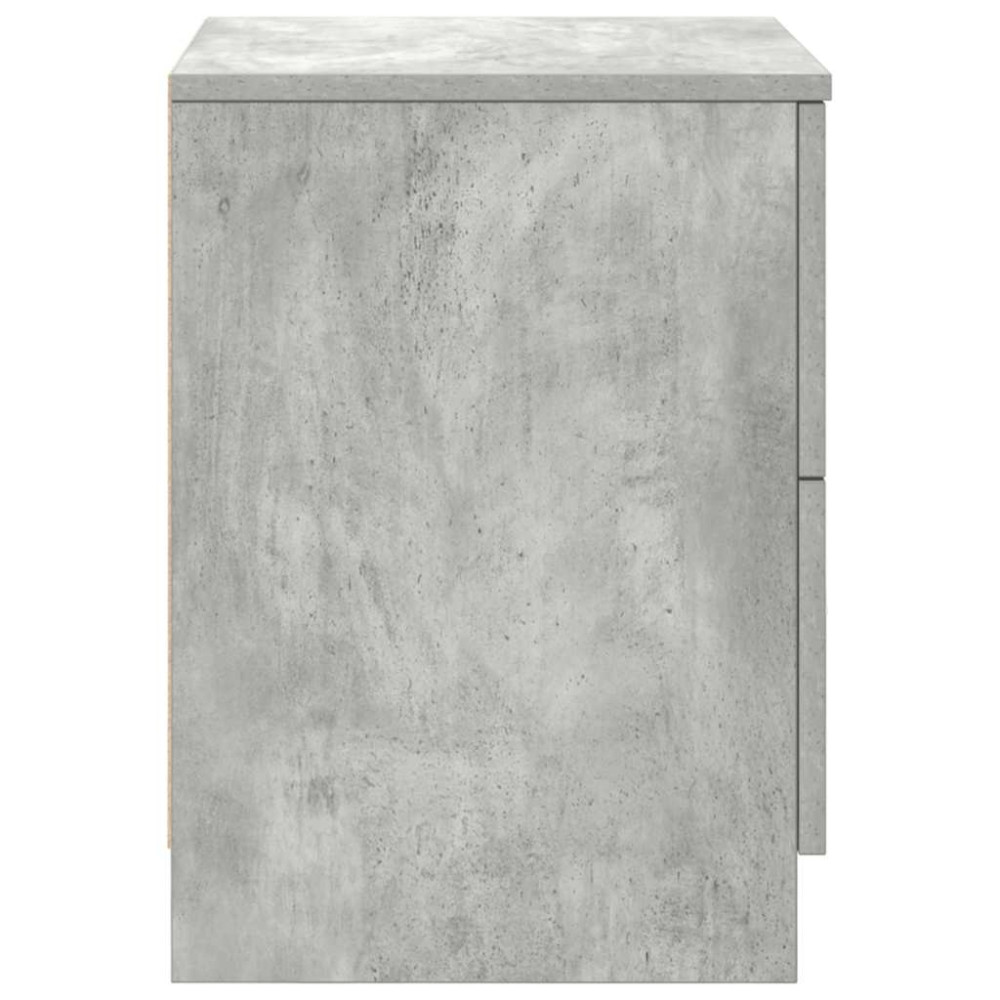 Produktbild för Sängbord 2 st med 2 lådor betonggrå 40x36x50 cm
