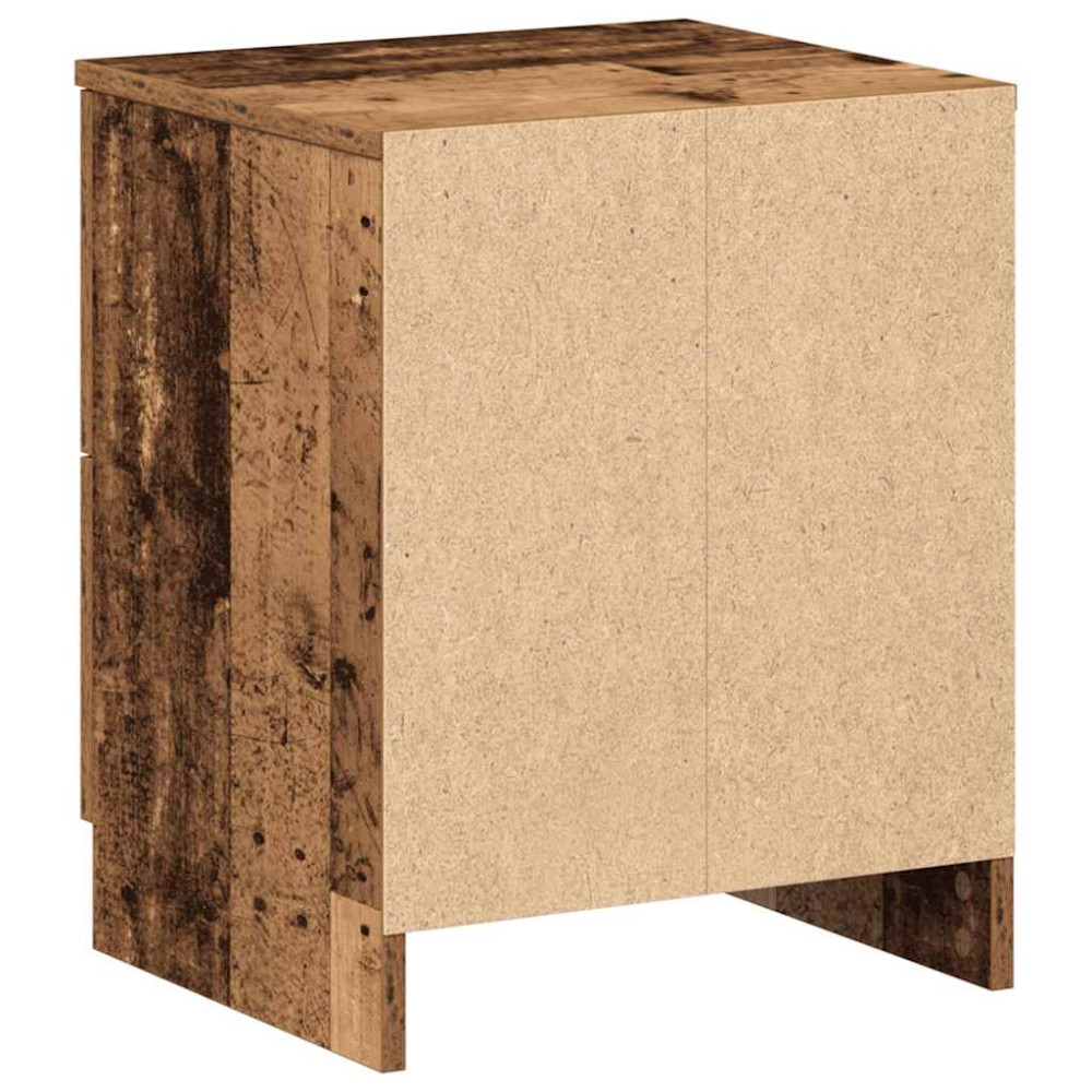 Produktbild för Sängbord 2 st med 2 lådor åldrat trä 40x36x50 cm