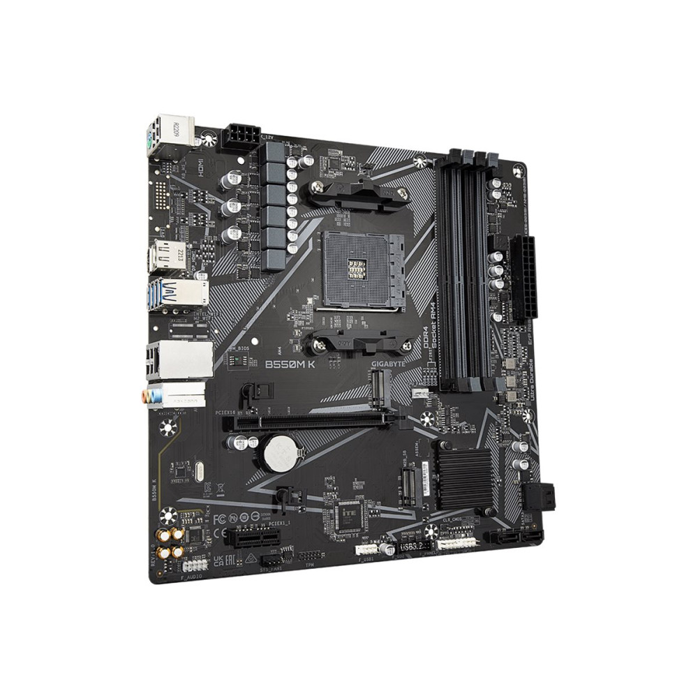 Produktbild för Gigabyte B550M K - 1.0 - moderkort - micro ATX - Socket AM4 - AMD B550