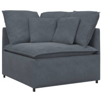 Produktbild för Modulsoffa med dynor sammet mörkgrå