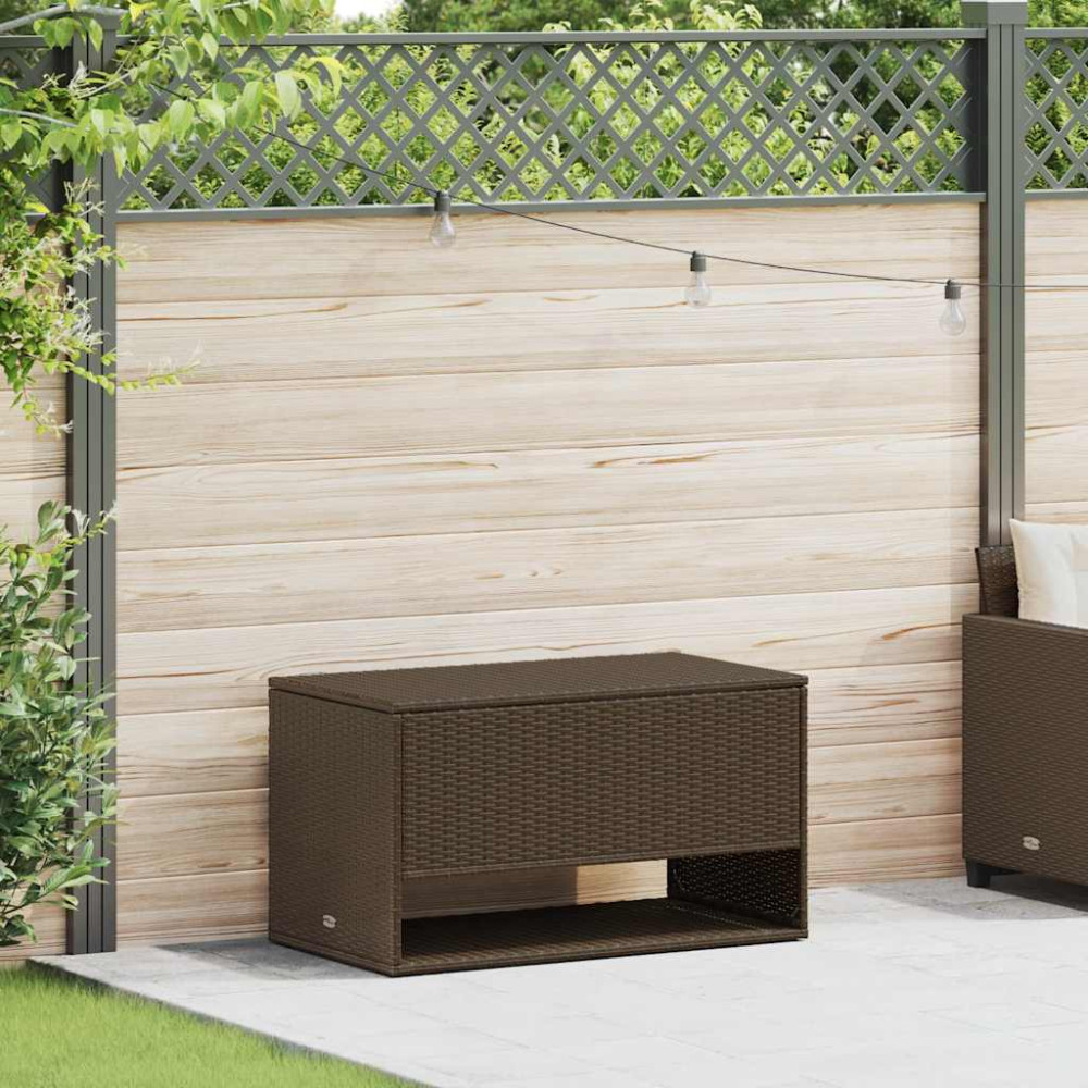 Produktbild för Kuddlåda utomhus brun 100x55x55,5 cm konstrotting
