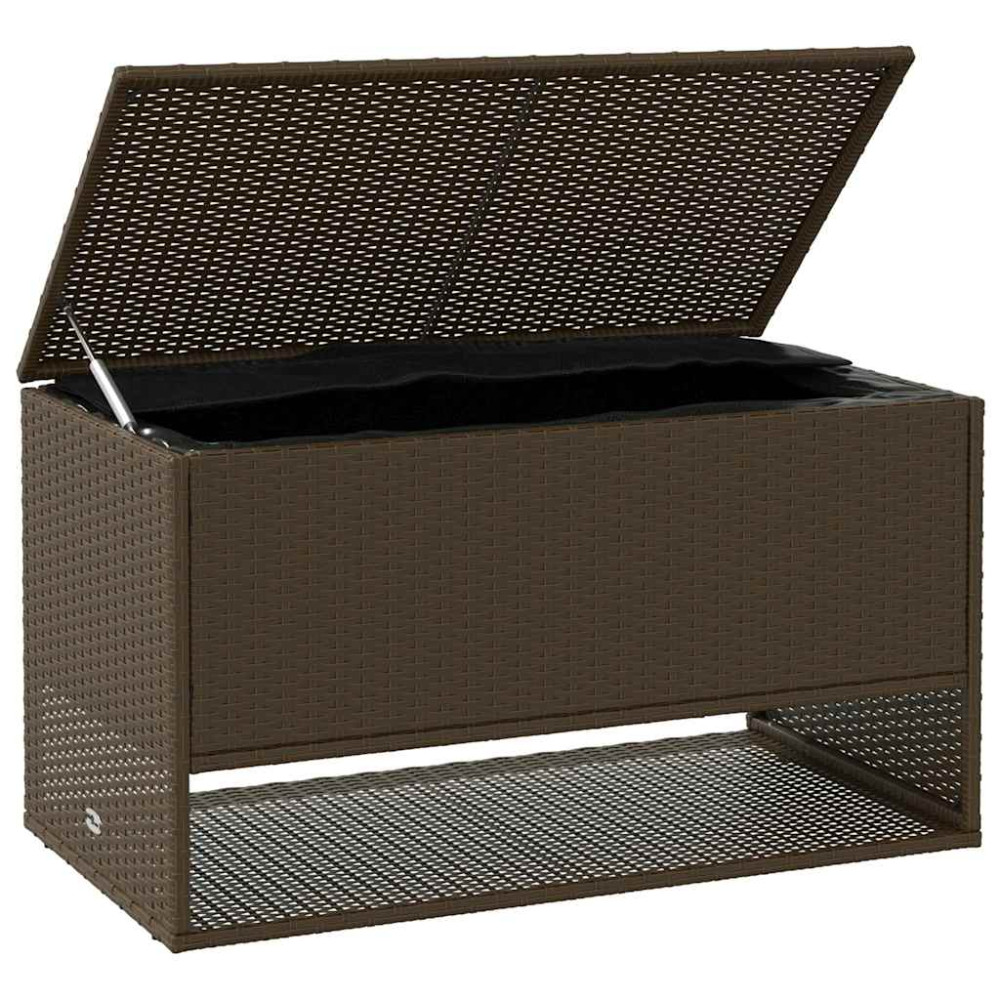 Produktbild för Kuddlåda utomhus brun 100x55x55,5 cm konstrotting