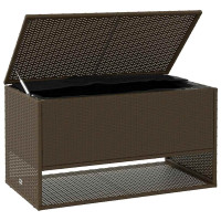 Produktbild för Kuddlåda utomhus brun 100x55x55,5 cm konstrotting
