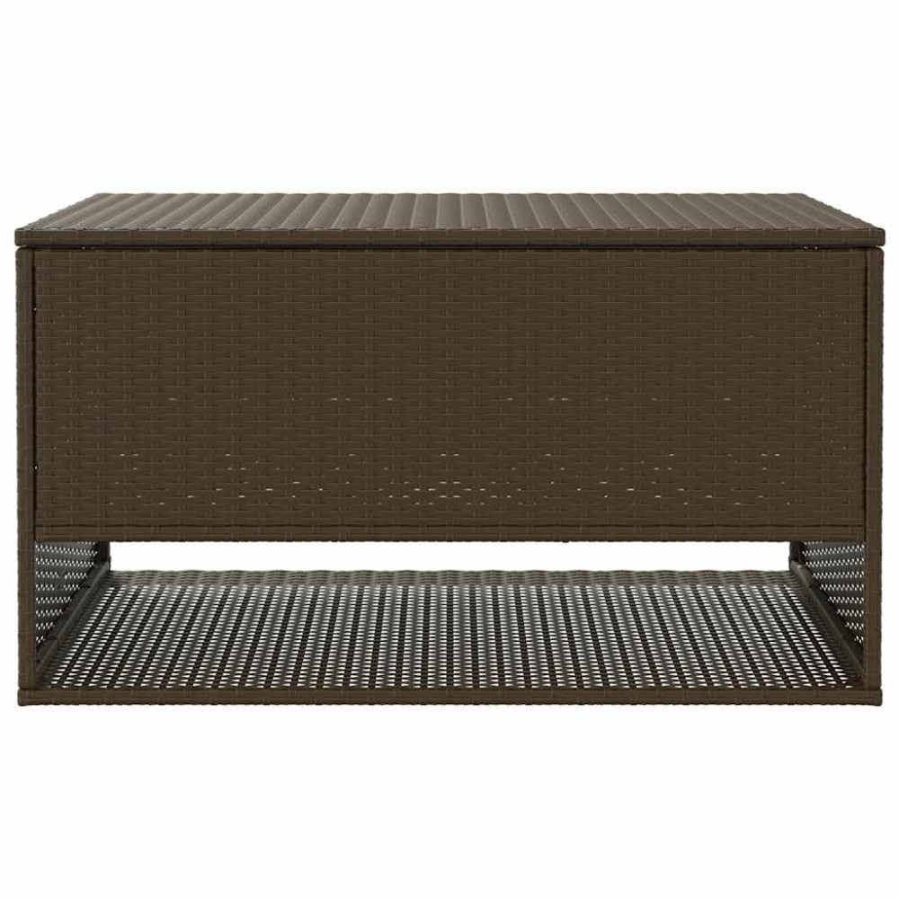 Produktbild för Kuddlåda utomhus brun 100x55x55,5 cm konstrotting