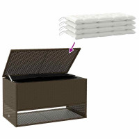 Produktbild för Kuddlåda utomhus brun 100x55x55,5 cm konstrotting