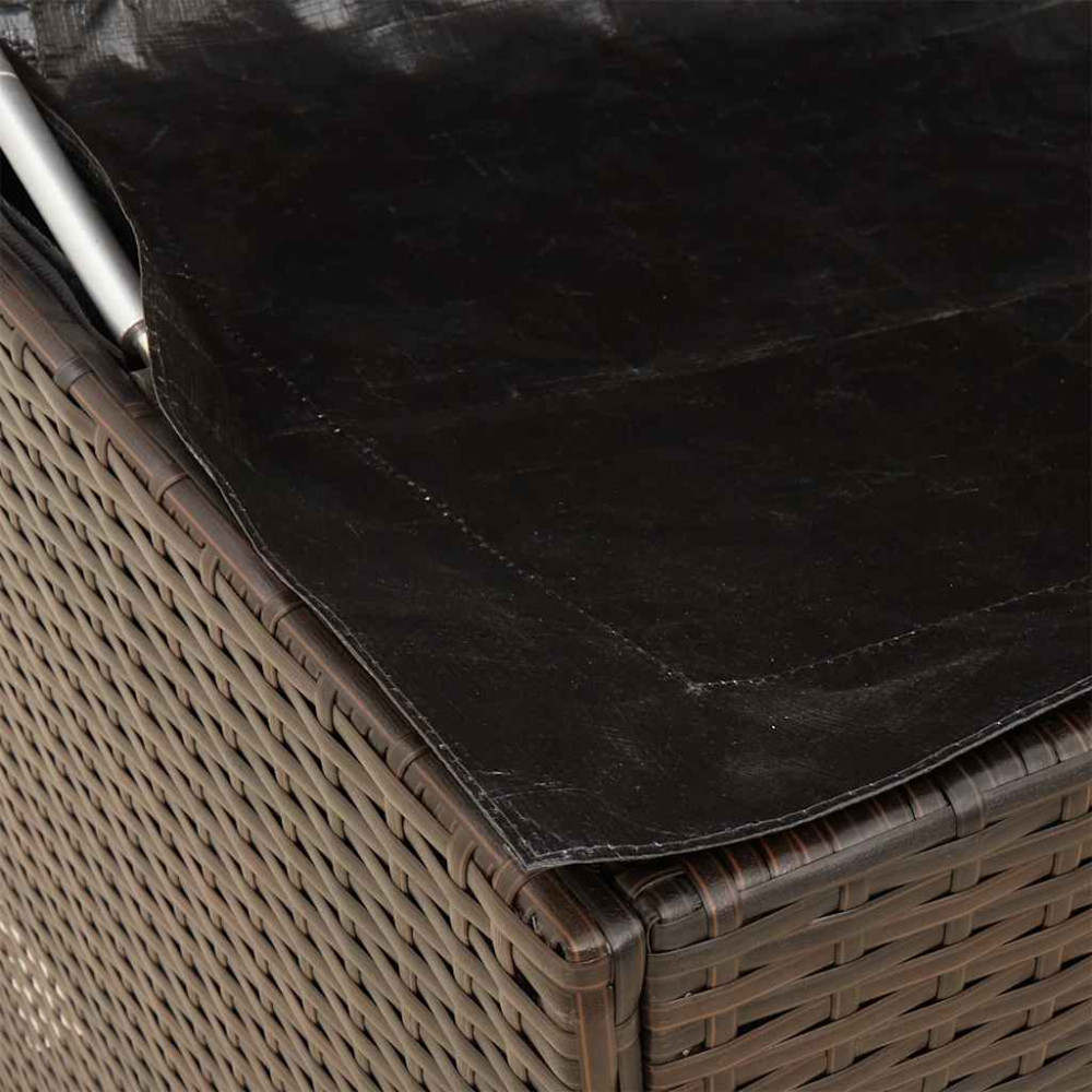 Produktbild för Kuddlåda utomhus brun 100x55x55,5 cm konstrotting