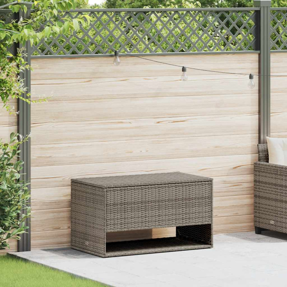 Produktbild för Kuddlåda för utomhusbruk grå 100x55x55,5 cm konstrotting