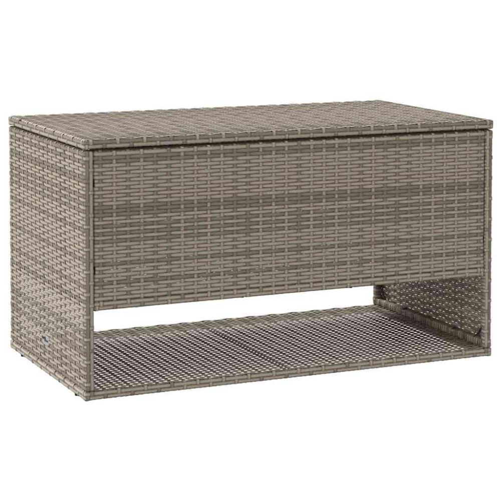 Produktbild för Kuddlåda för utomhusbruk grå 100x55x55,5 cm konstrotting