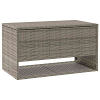 Produktbild för Kuddlåda för utomhusbruk grå 100x55x55,5 cm konstrotting